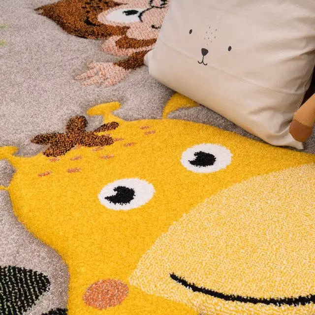 Tappeto rotondo per bambini Diamona beige e multicolore, Diametro: 120 cm