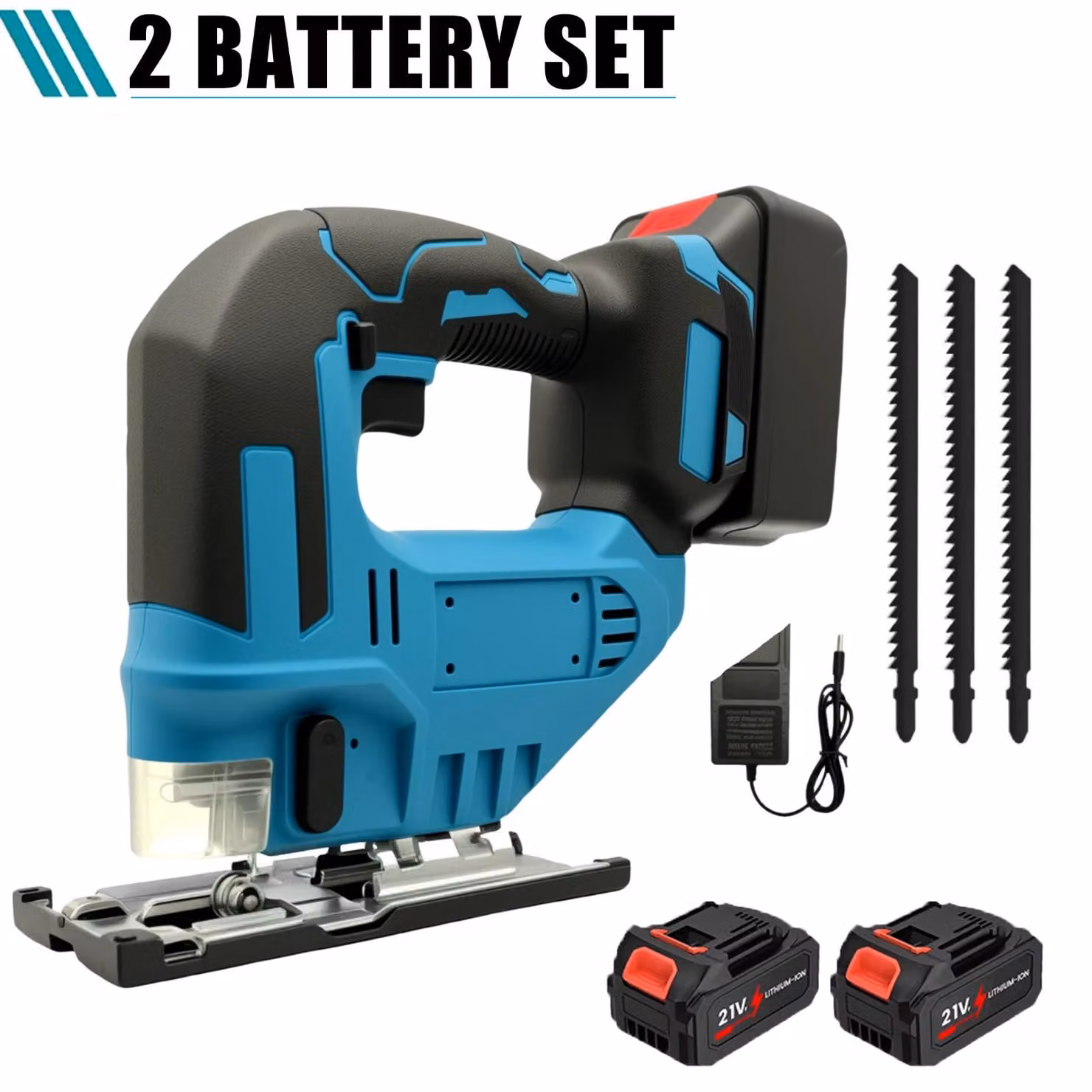 Sega circolare a batteria da 21V - Motore brushless - Corsa da 26 mm - 2 batterie incluse - Modello portatile - Ideale per lavori in legno