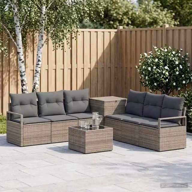 Set di divani 8 pz Grigio e Grigio Scuro 55 x 55 x 37 cm 3448168