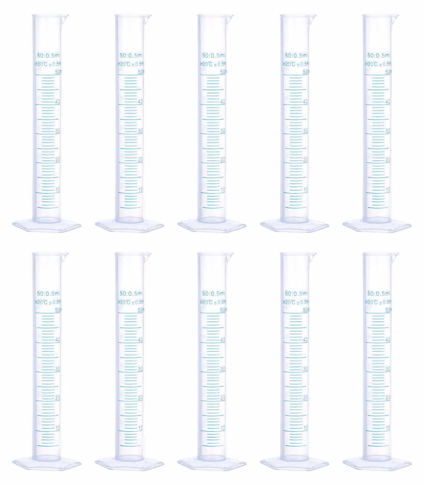 QUARKZMAN - Cilindro graduato in plastica, capacità 50 ml, per uso in laboratorio e domestico