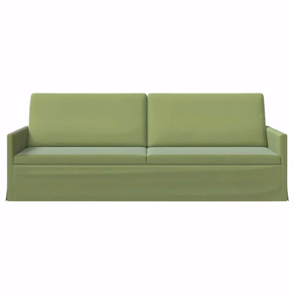 Divano a 3 posti moderno vidaXL in velluto verde con struttura in metallo L: 220 cm, P: 81 cm, H: 82 cm – 2