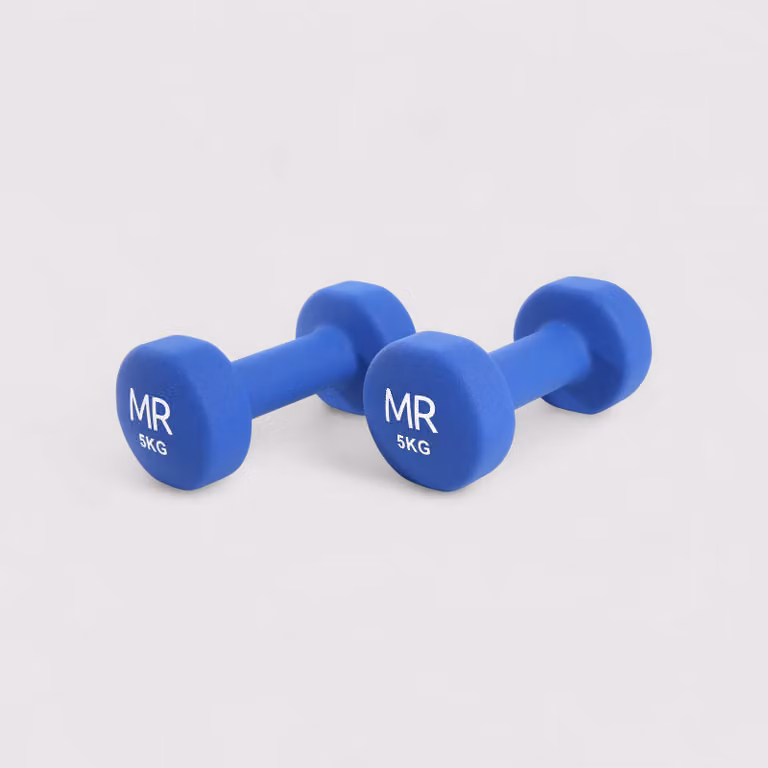 Manubri e pesetti 5 kg per esercizi di allenamento muscolare