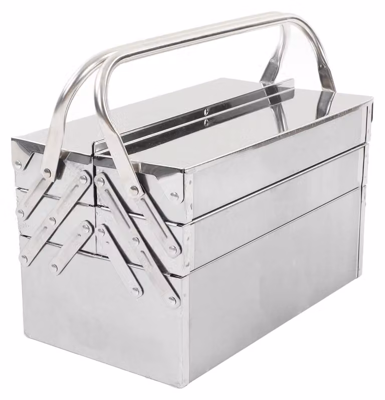 Solidchoice - Valigetta portatile in acciaio inossidabile con 3 scomparti