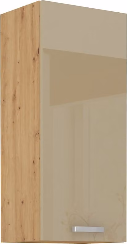 Armadietto superiore alto ADARA - larghezza 40 cm, cappucino / rovere artisan