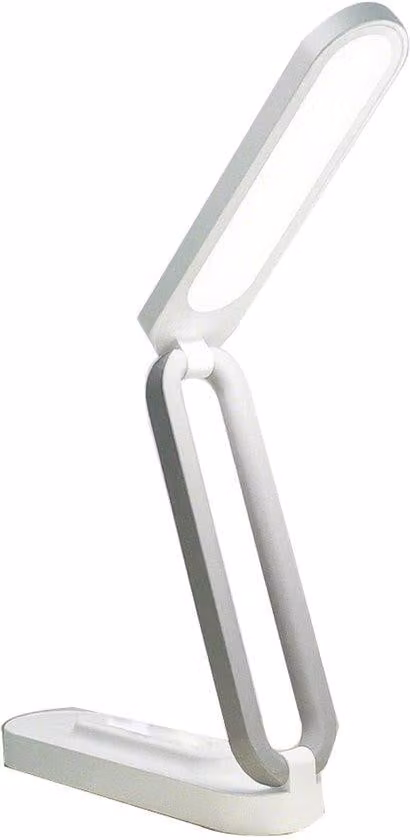 Illuminazione da ufficio compatta – Alimentazione a batteria e possibilità di ricarica. Strisce LED flessibili e portatili – 3 livelli di luminosità. Lampada da scrivania piccola e dimmerabile, ideale per l'ufficio – colore bianco