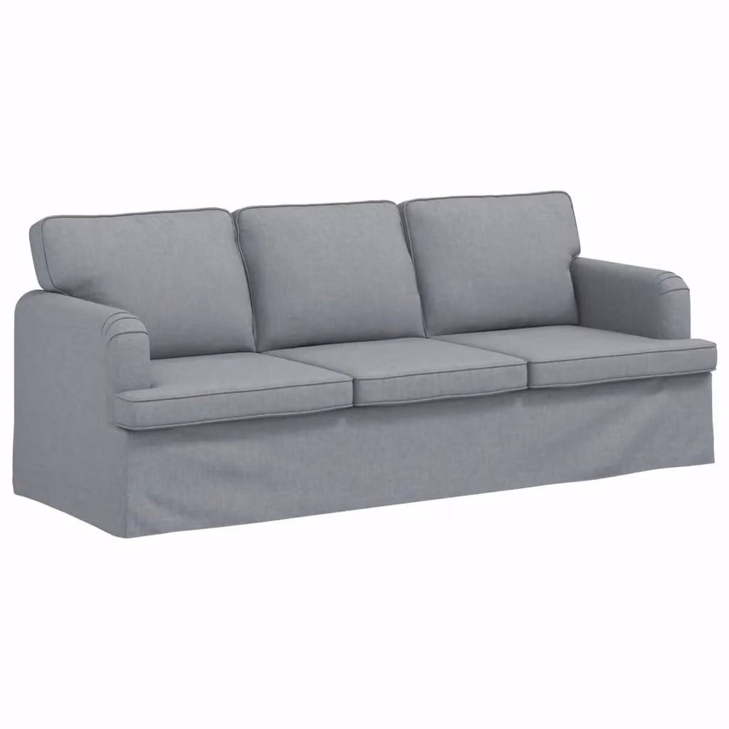 Divano vidaXL in tessuto grigio con struttura in metallo, L: 201 cm, P: 80 cm, H: 85 cm – 2