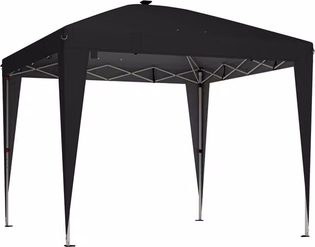 Gazebo Pieghevole da Giardino Giordanoshop in Metallo e Poliestere Nero con Luce Centrale e Telecomando L/P/H: 297 x 297 x 288 cm – 1