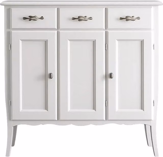 Madia credenza shabby chic in legno bianco con 3 ante Mobili 2G L/P/H: 105 x 42 x 101 cm – 2
