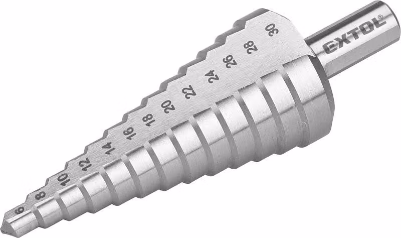 vrták stupňovitý, O 6-30mm/po 2mm, HSS-M2
