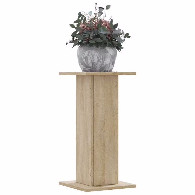 Set di 2 supporti per piante vidaXL in legno color rovere, L 30 cm x P 30 cm x H 60 cm