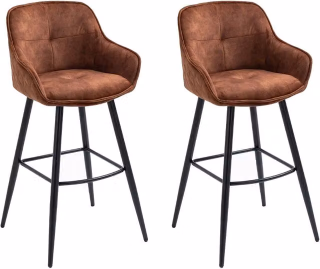 Sgabello da bar moderno CASA VITAL in microfibra e metallo, disponibile nei colori marrone, antracite o verde – 1