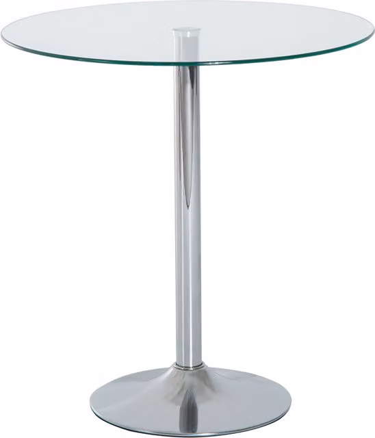 Tavolo da pranzo rotondo HOMCOM con piano in vetro trasparente e telaio metallico argento
