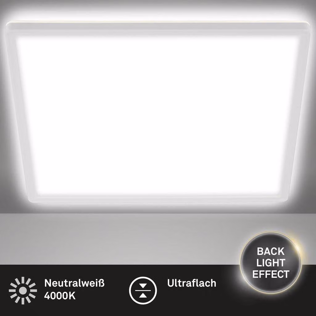 Pannello LED da soffitto ultrapiatto Backlight Slim 29 cm bianco quadrato Briloner