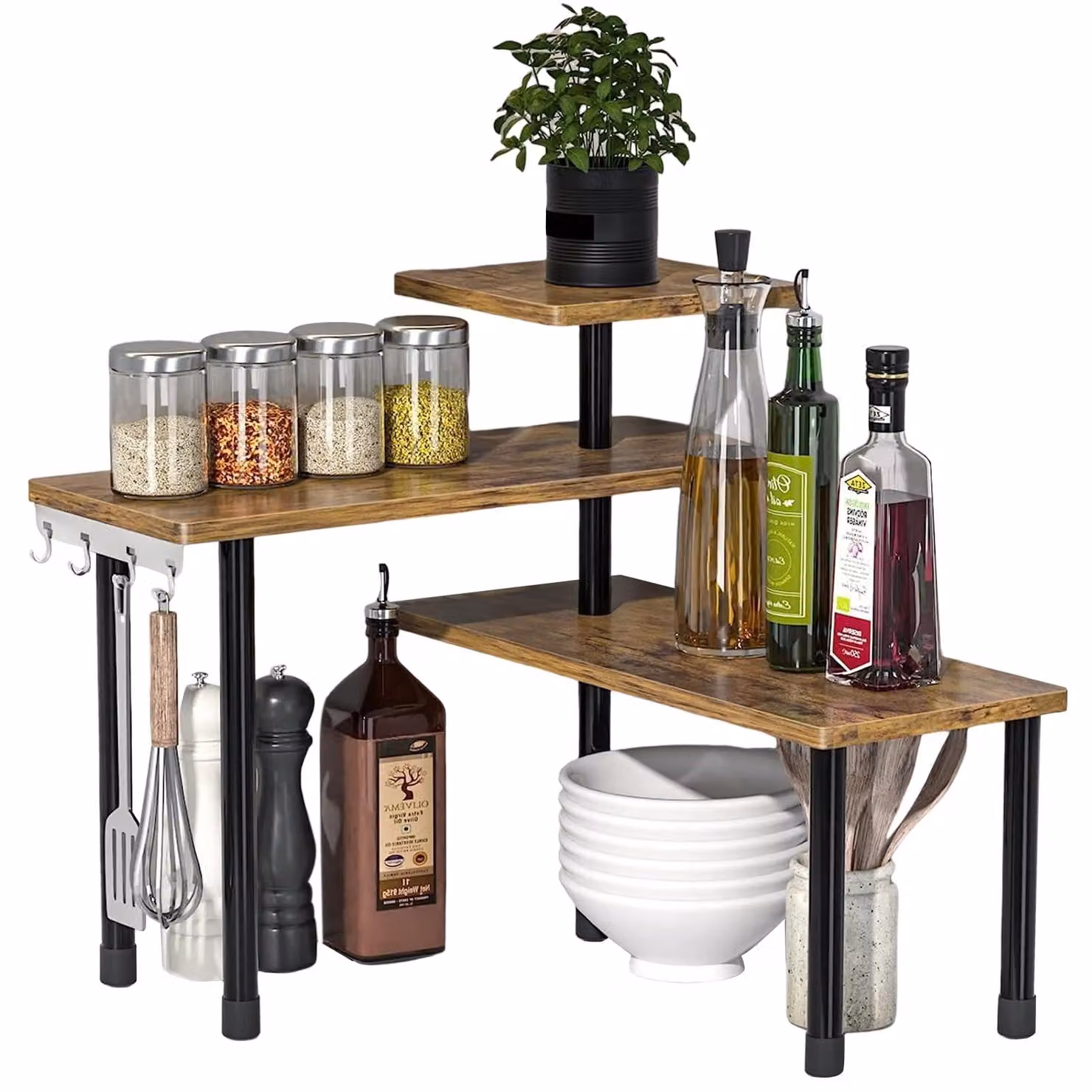 Scaffale angolare a 3 ripiani – Scaffale salvaspazio ideale per cucina e bagno