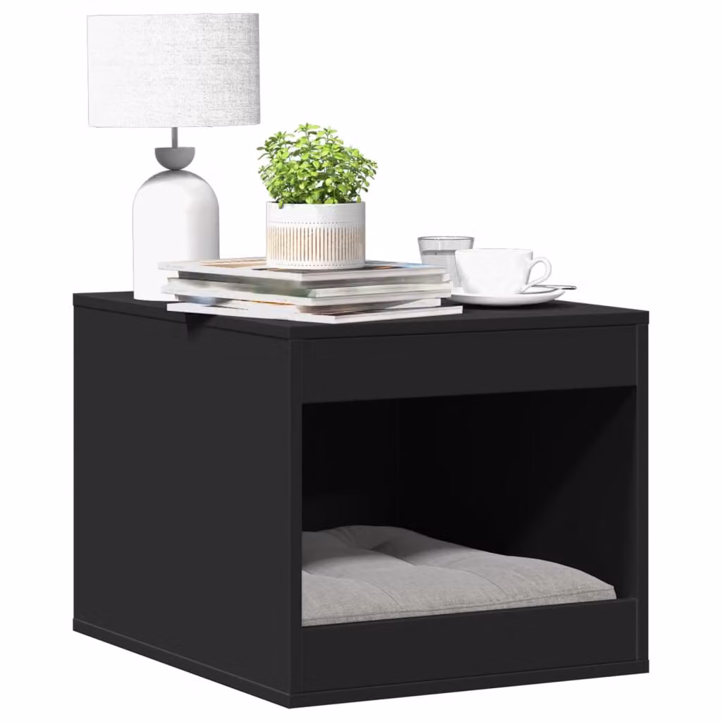 Recinto per lettiera per gatti vidaXL nero in MDF, L: 47 cm, P: 59 cm, H: 42 cm