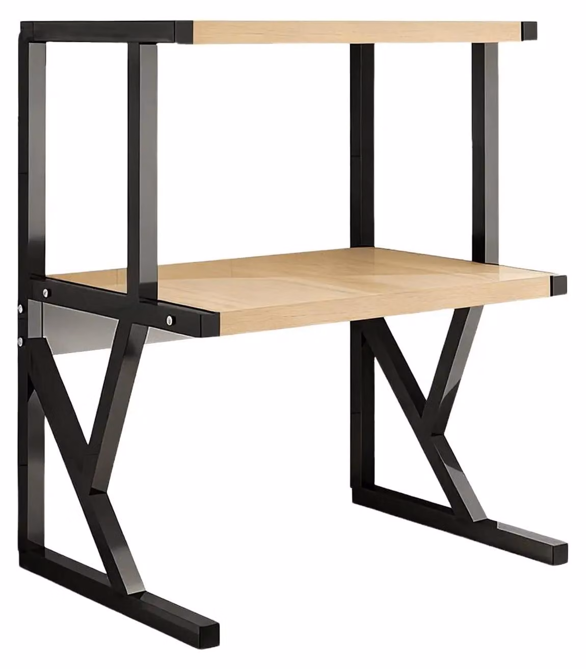 Ripiano per microonde - Scaffale da cucina a 3 livelli - Struttura in metallo con ripiani in legno - Ideale per spezie e utensili da cucina - Senza cassetti