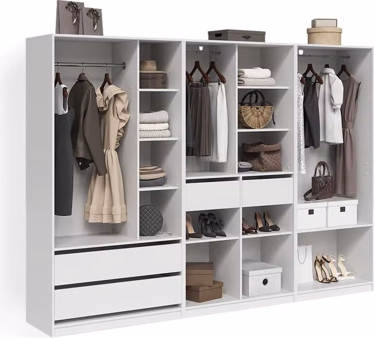 Armadio Livinity Trento Bianco Set di 3, Model 58975