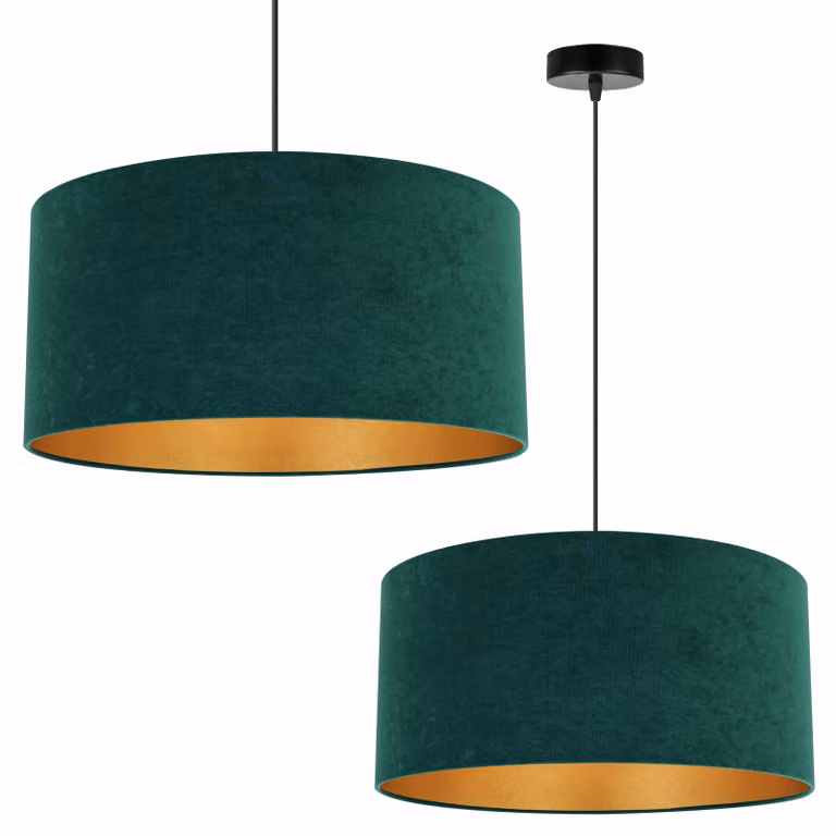Lampada a sospensione Lampadario in velluto dorato Paralume