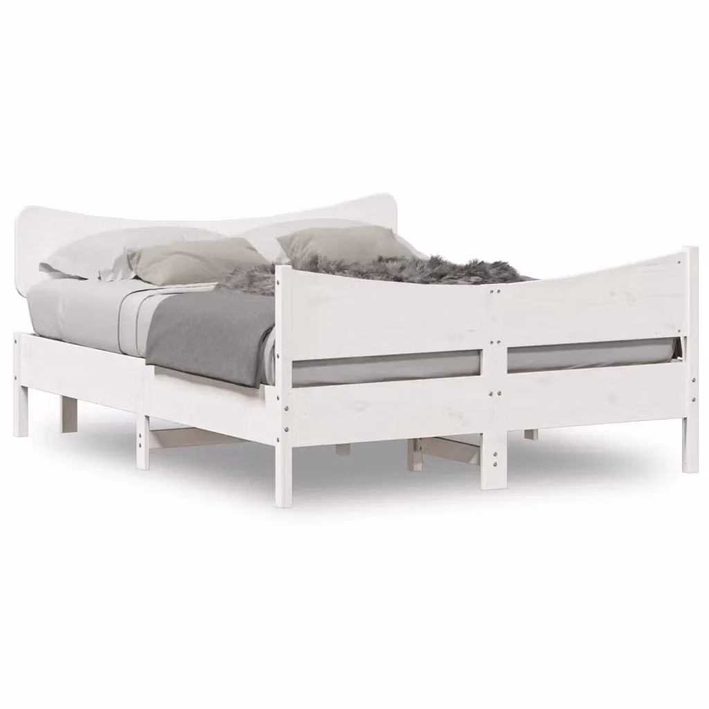 vidaXL Giroletto in legno massello di pino bianco con doghe piatte L: 200 cm, P: 150 cm – 2