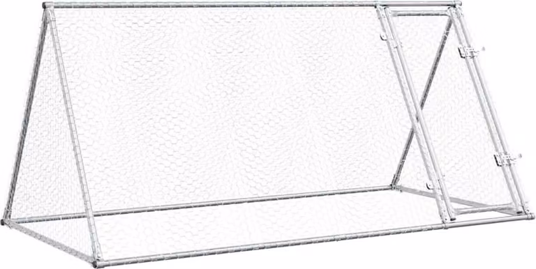 Gabbia per Polli Argento 200x105x91 cm in Acciaio Zincato