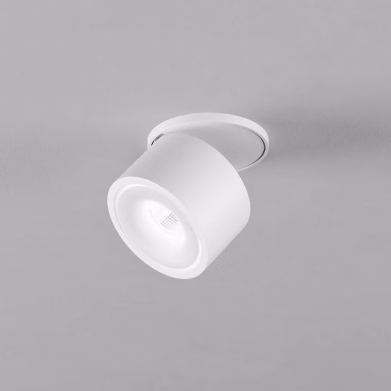 Egger Licht DLS faretto da incasso DL Clippo S EP, bianco/bianco, DTW Ø 7,5 cm dimmerabile, Bianco / Opale, Soggiorno / Sala da pranzo, Alluminio, Moderno