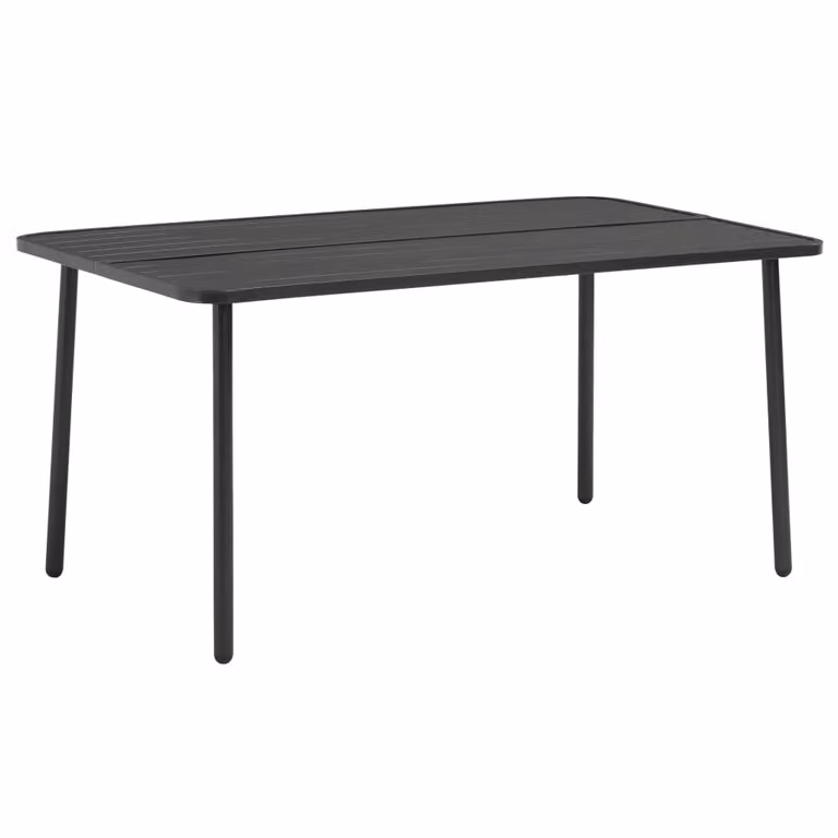 Maison Exclusive - Tavolo da giardino, grigio scuro, 150x90x72 cm, acciaio