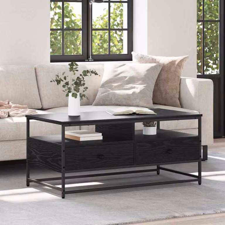 Maison Exclusive - Tavolino da salotto effetto rovere nero 100 x 51 x 45 cm Materiale ligneo