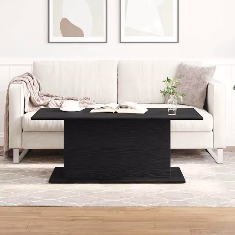 vidaXL Tavolino da salotto in legno Rovere e Nero L: 102 cm, P: 55,5 cm, H: 40 cm