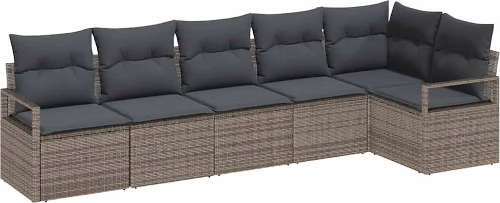 Set di divani 6 pcs Grigio polyrattan