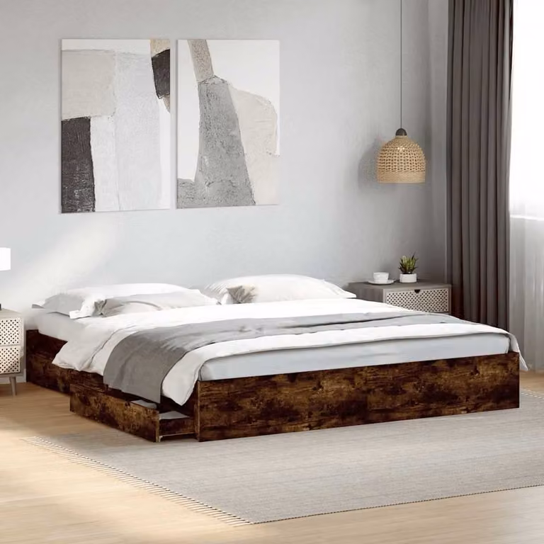 vidaXL Giroletto con Cassetti in Legno Multistrato e MDF, Colore Marrone, L/P/H: 183 x 180 x 203 cm