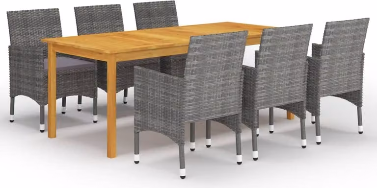 Maison Exclusive - Set da pranzo da giardino da 7 pezzi, grigio