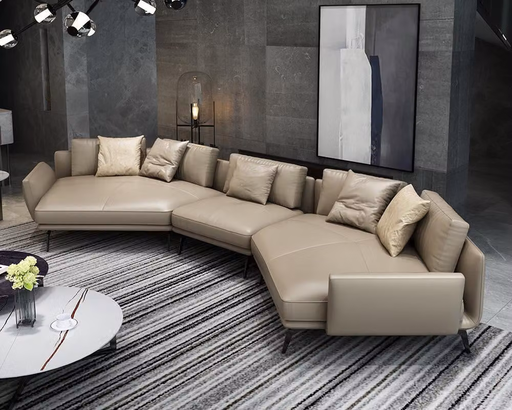 Modernes Sofa Ecksofa U-Form Polstermöbel Wohnzimmer Ledersofa Ecksofa Polster
