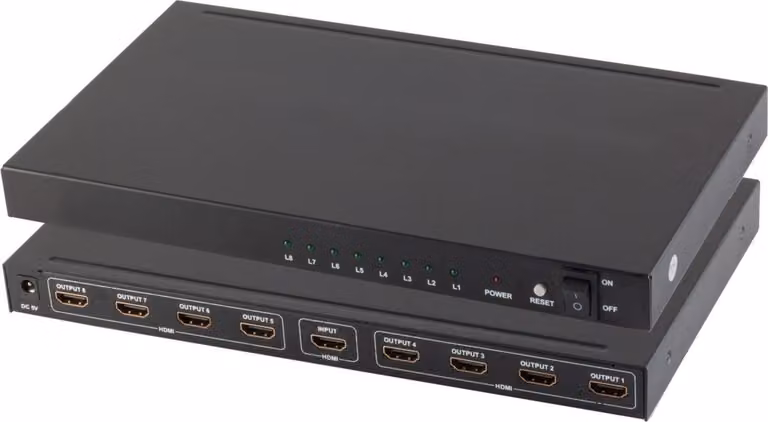 S/CONN distributore HDMI a massima connettività, 1 x IN 8 x OUT con alimentatore, 4K2K, 3D, VER1.4 (05-03008)