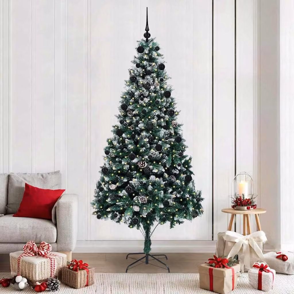 Maison Exclusive - Albero di Natale artificiale con 300 LED e supporto, verde, 210 cm
