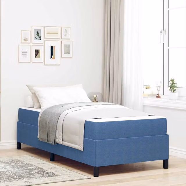 Struttura del letto con materasso-Giroletto Blu 90 x 200 cm Tessuto 839486