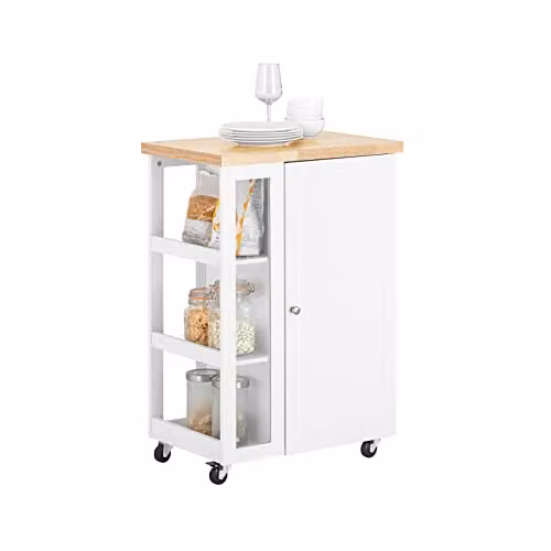 SoBuy Carrello Cucina con ruote e scaffale laterale a 3 livelli, 60x40x90cm