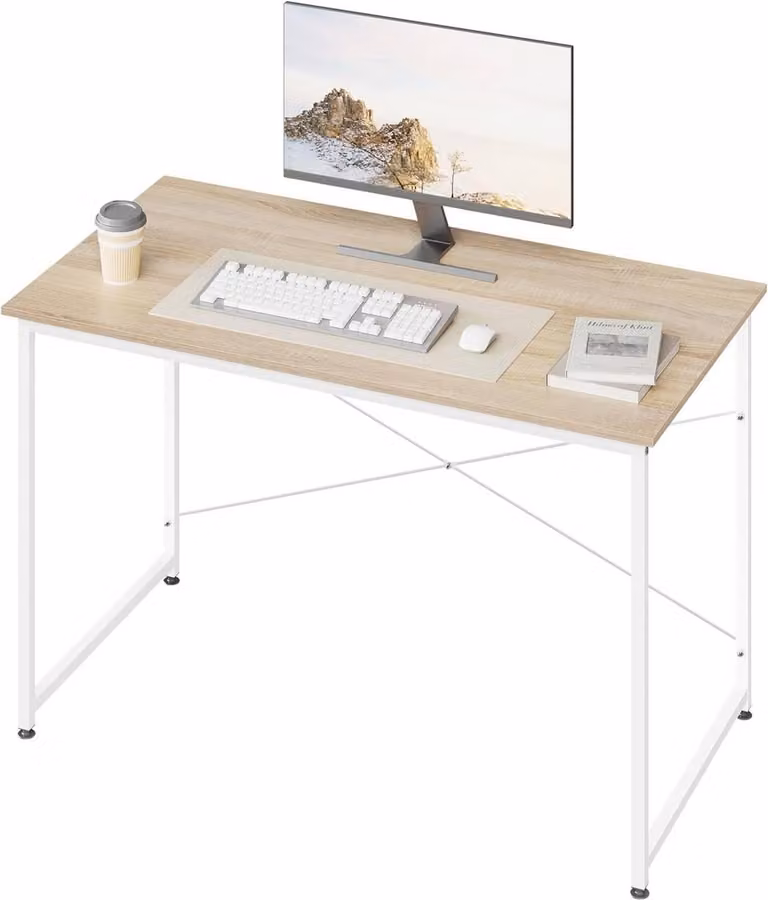 Scrivania con struttura in metallo e piano in legno composito | 120x60x75 cm