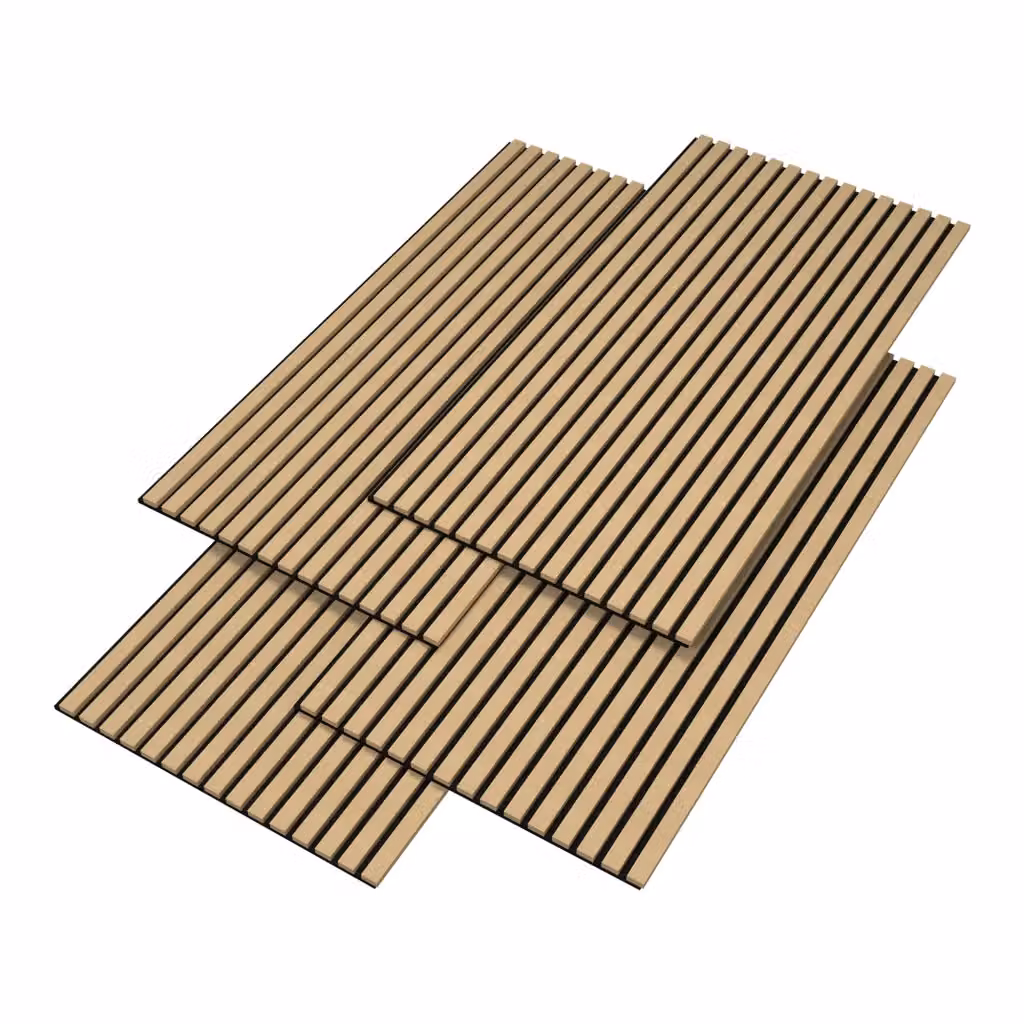Set di 8 Pannelli Fonoassorbenti Decorativi con Effetto Legno NEU.HOLZ, Colore Marrone e Beige, L: 60 cm, H: 60 cm, P: 2,1 cm – 2