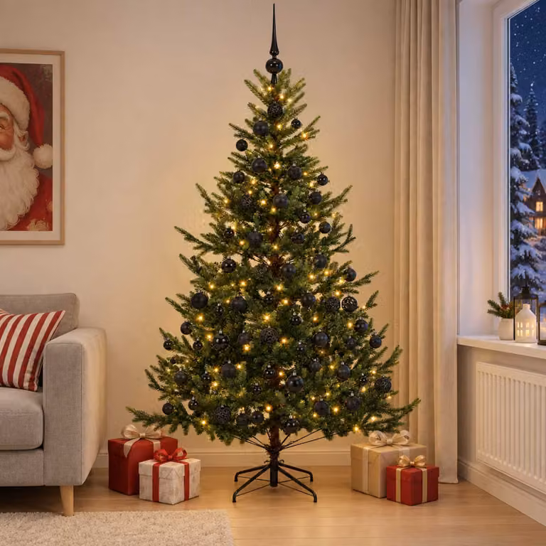 vidaXL Albero di Natale artificiale con palline 210 cm 300 LED
