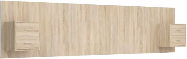 Testiera | Testata Letto con Comodini in Legno Multistrato Rovere Sonoma