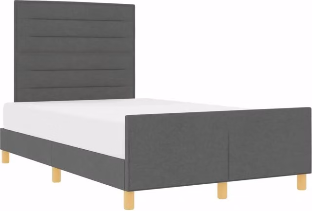 Letto matrimoniale | Letto per adulti | Struttura del letto Grigio scuro 120 x 190 cm Tessuto