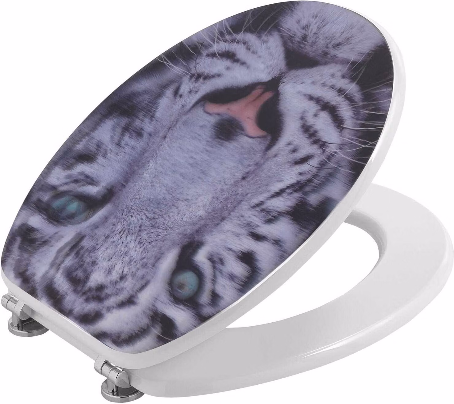 Sedile wc con decoro animalier tigre in 3d