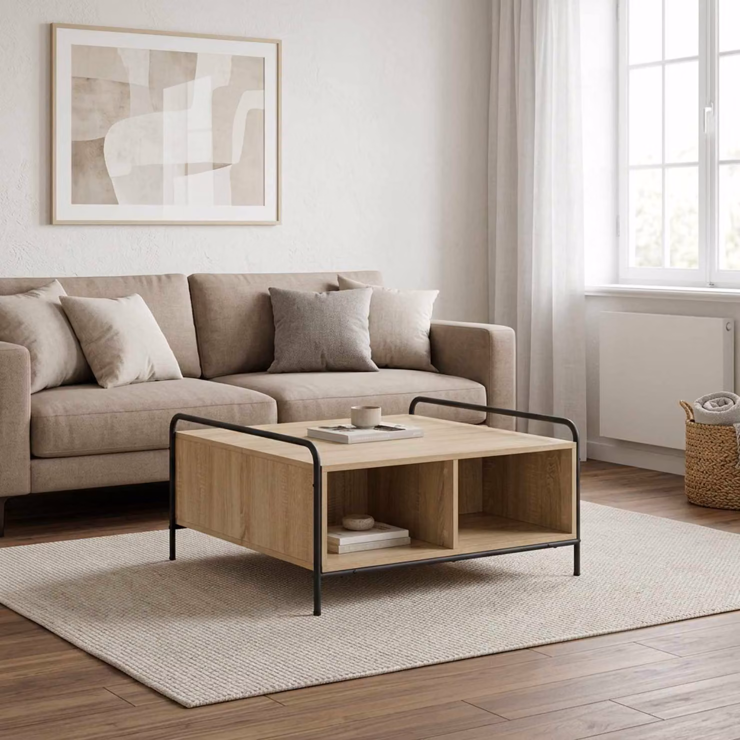 vidaXL Tavolino da salotto moderno in rovere color marrone L: 50 cm, P: 49 cm, H: 41 cm