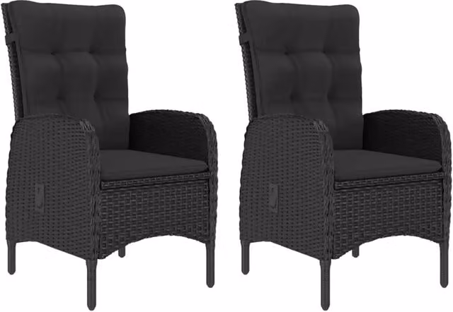 Set Mobili da Pranzo per Giardino 3 pz Nero 3068690