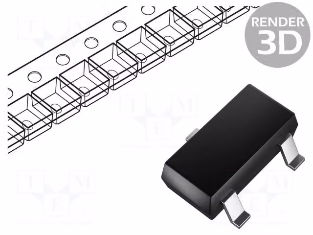 Transistor: PNP; bipolare; 25V; 1,5A; 625mW; SOT23 MMSS8550-H-TP. Transistor PNP a montaggio superficiale (SMD)