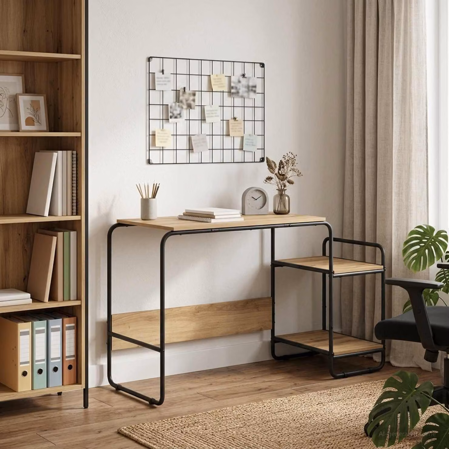 Scrivania da ufficio vidaXL in stile industriale, colore marrone, L: 131,5 cm, P: 60 cm, H: 75,5 cm