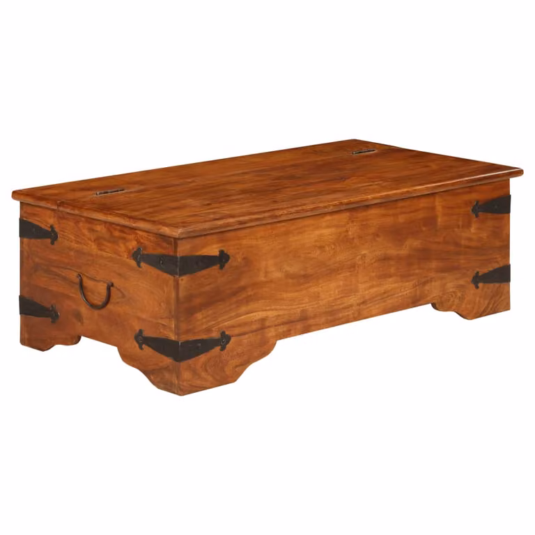 vidaXL Tavolino in legno massiccio con finitura color miele 110x55x35 cm