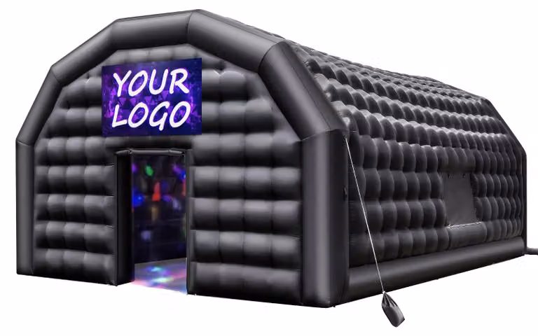 VEVOR Tenda gonfiabile per feste 9x6x4 m, tenda cubica per discoteca, padiglione per matrimoni con soffiante da 1100 W, sacchetto di sabbia, 2 finestre per eventi, compleanno, matrimonio, nero