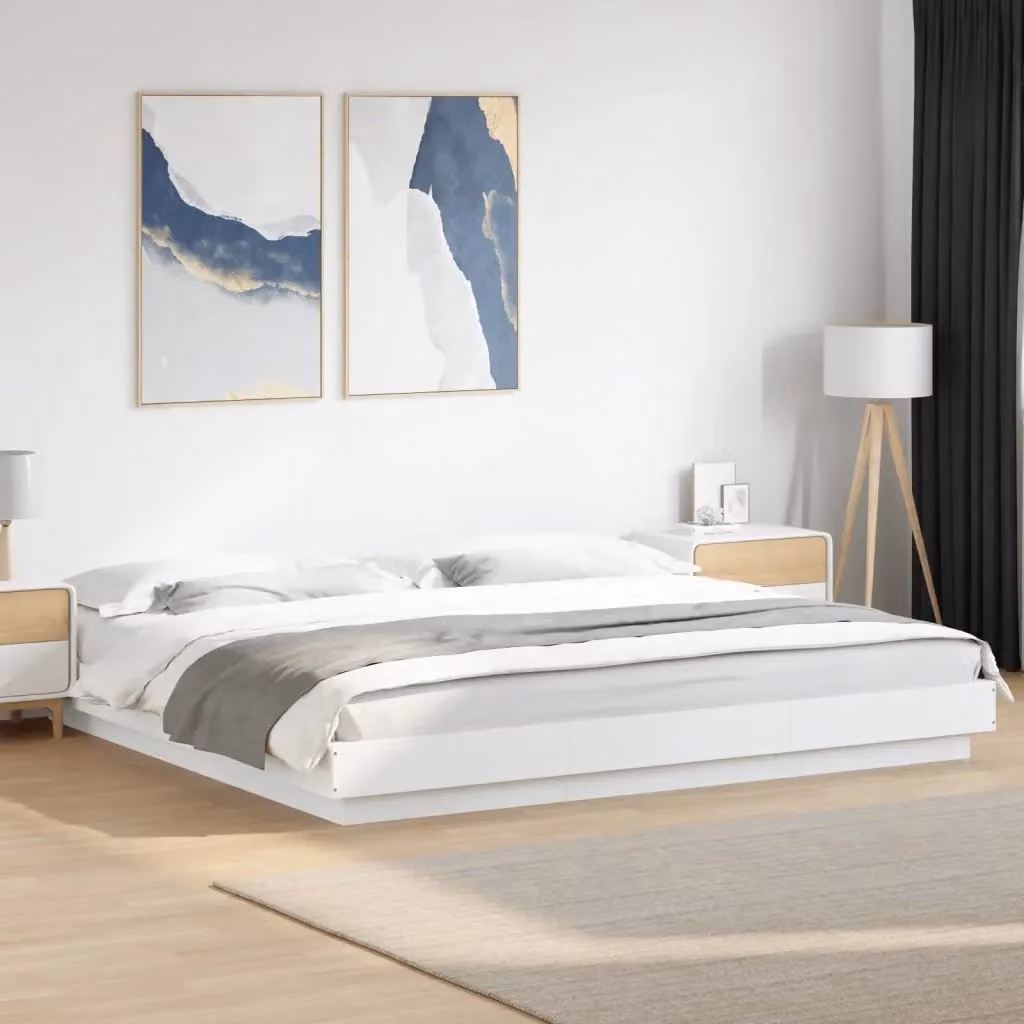 Letto matrimoniale moderno DESIGN IN in legno bianco con doghe fisse L/P/H: 200 x 200 x 220 cm – 2