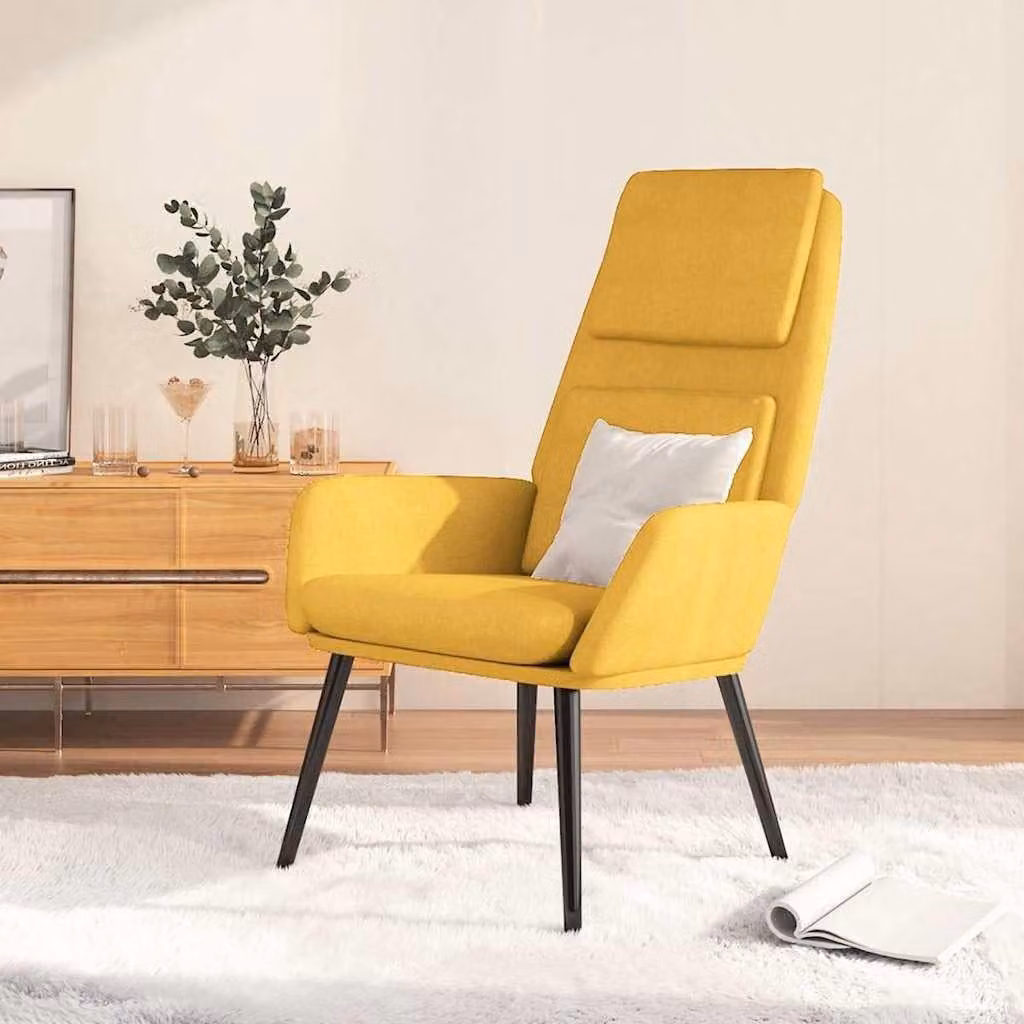 Poltrona relax color senape, con elevato comfort di seduta